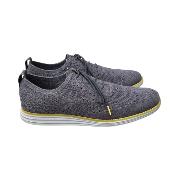 Cole Haan Original Grand Shoes Mens Size 12M Stitchlite Wingtip Oxford Knit Gray